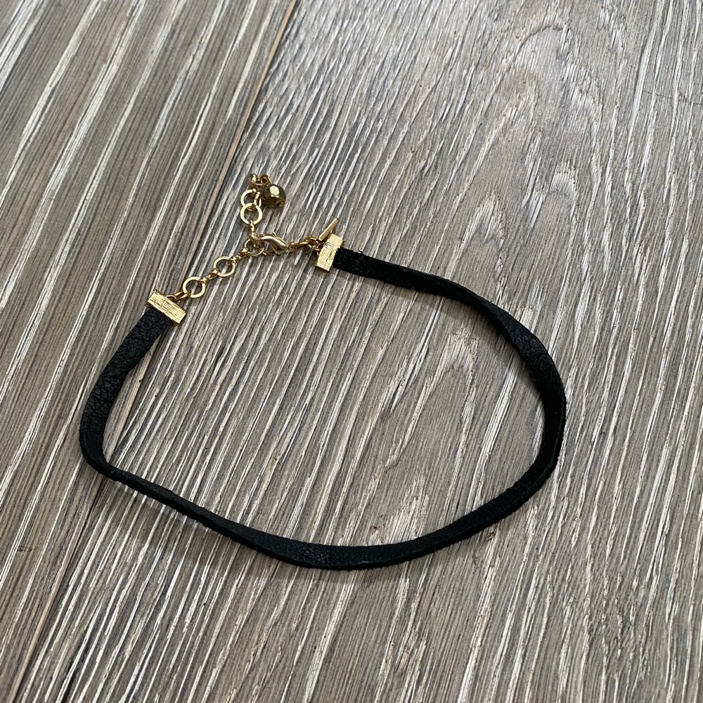 Vanessa Mooney Black Thin Stretch Suede Choker